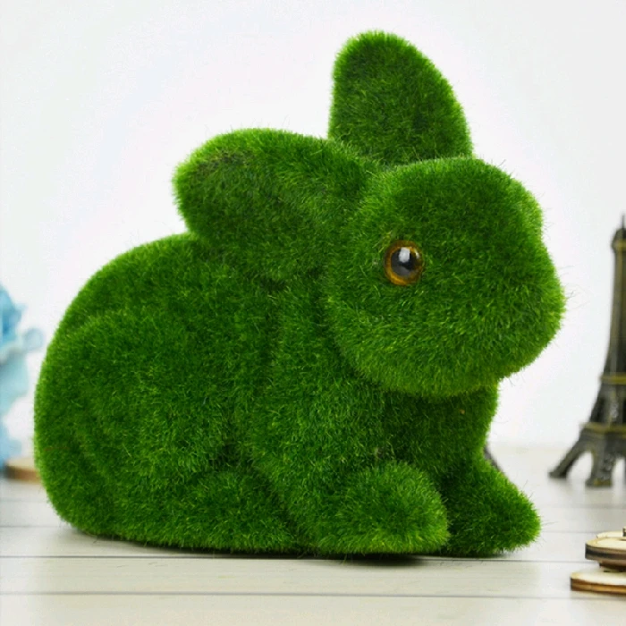 Christmas Gifts Green Moss Rabbit Artificial Flower Plant Fake Cute