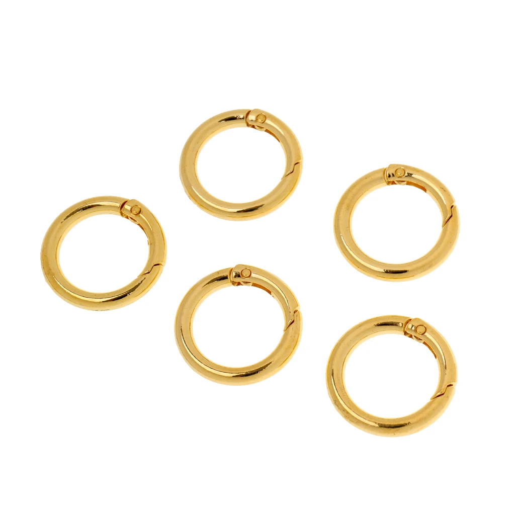 5Pcs O-Ring Carabiners Metal Round Circle Carabiner Spring Snap Clips Hook Keyring Backpack Buckle Handbags