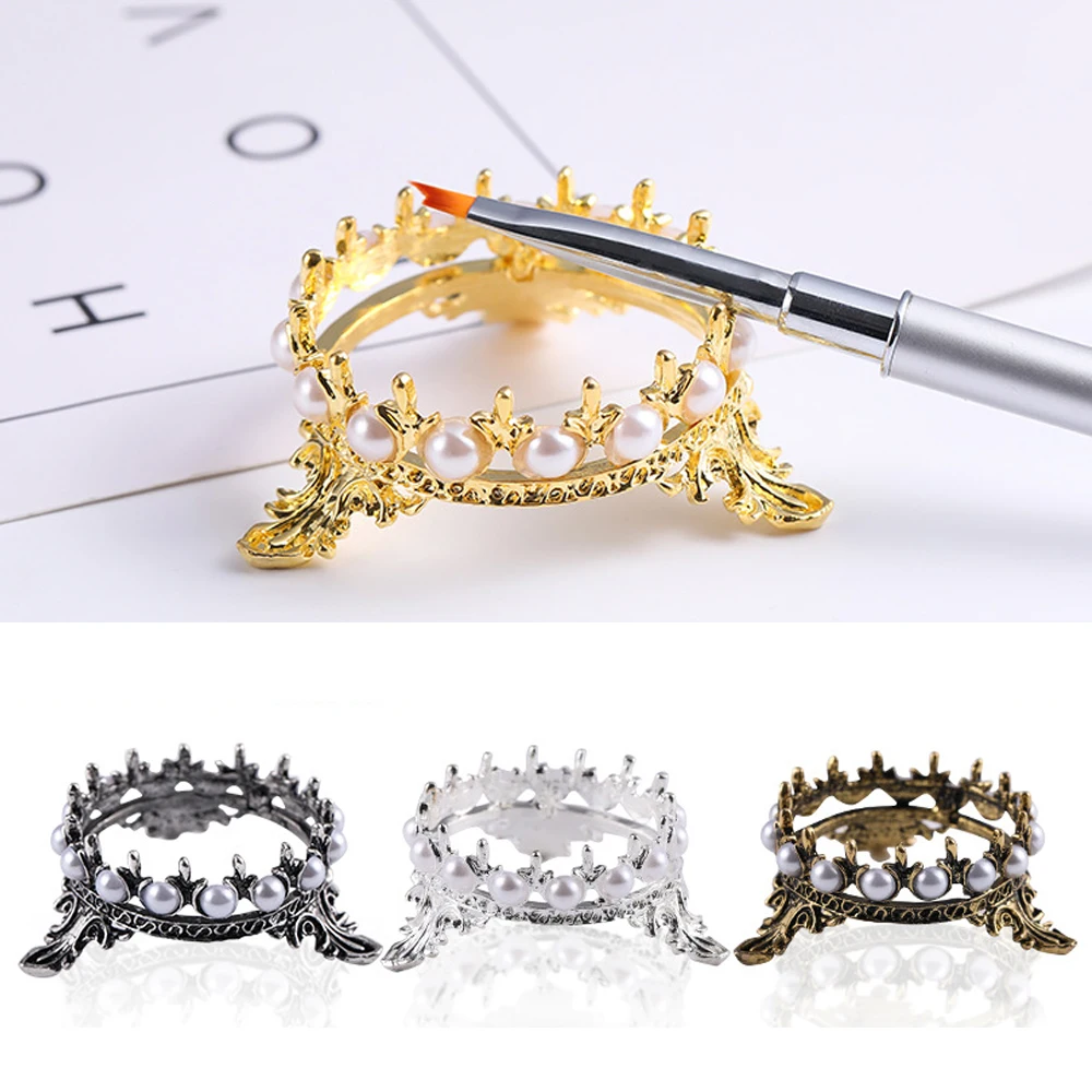 

1pc Metal Crown Nail Brush Rack for Nail Painting Tools