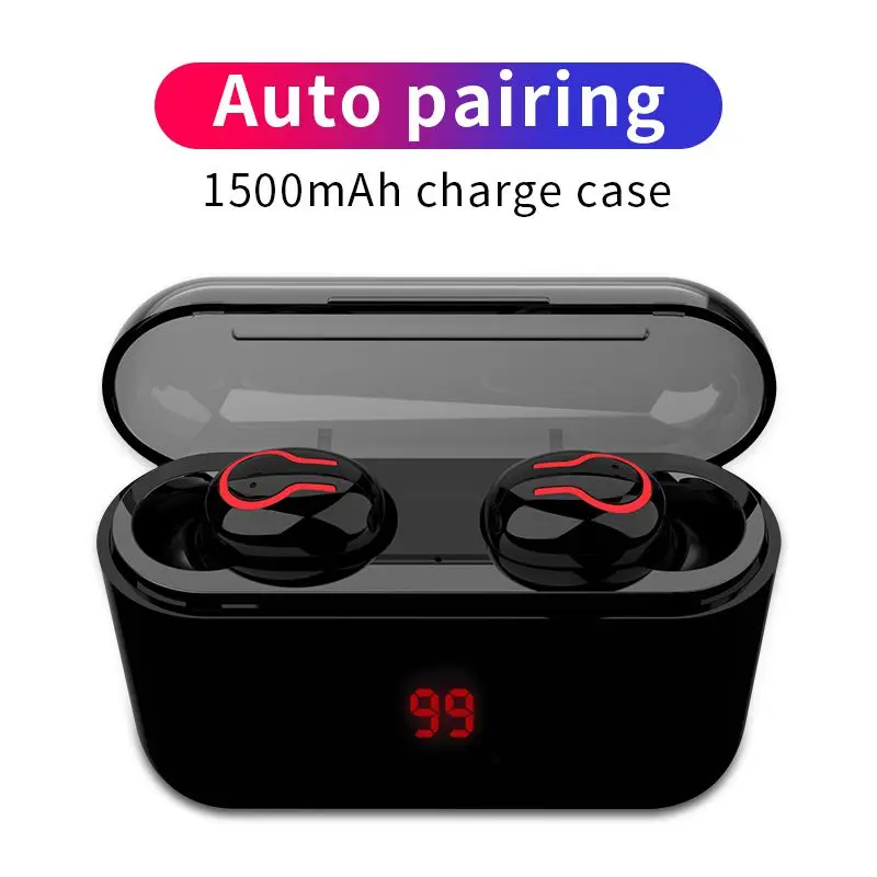 G02 TWS 5.0 Bluetooth Earphone Wireless Earphones IPX7 Waterproof Earphones 3300mAh LED Smart Power Bank Phone Holder