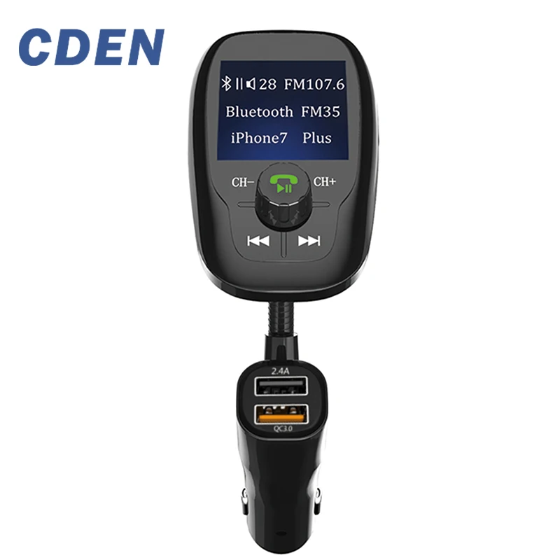 

Wireless 3.0 Quick Charge In-Car Bluetooth FM Transmitter Radio Adapter Car Kit MP3 Player Hands-Free with LCD Display FM34S