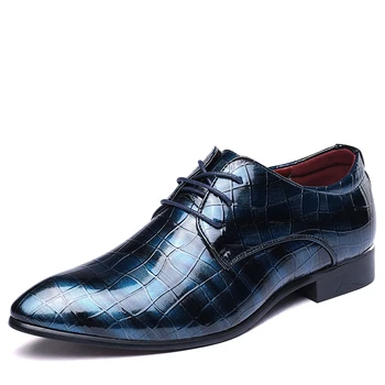 

Pop Nice Men Big Size Business Genuine Leather Dress Shoes Men Lace-Up EU Style Classic Flats Man Casual Shoes Gentleman Shoes