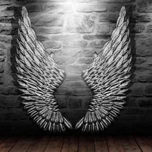 Decoración de pared ALAS de Ángel Retro Metal alas Bar Café Pared de tienda decoración hogar dormitorio Decoración Para sala de estar Industria de Navidad