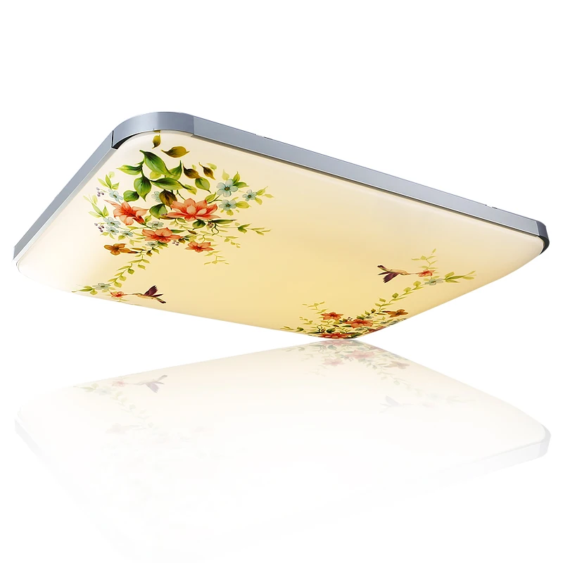 

Vanilla Chinese rectangular living room ceiling lamp bedroom modern minimalist slim pastoral led lighting Package