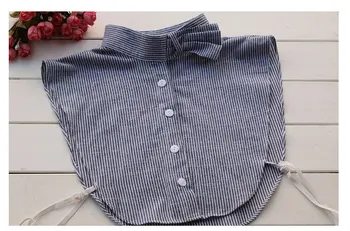 

Korean fake retro shirt female spring new small fresh bow false pinstripe shirt female tide vintage white false collar lace bust