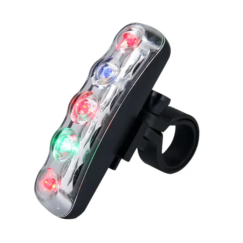 Deemount велосипедный светодиодный задний светильник, визуальная Предупреждение льная Лампа безопасности, классический велосипедный задний фонарь для езды на велосипеде, 5 светодиодный s красный RGB цвета - Цвет: RGB