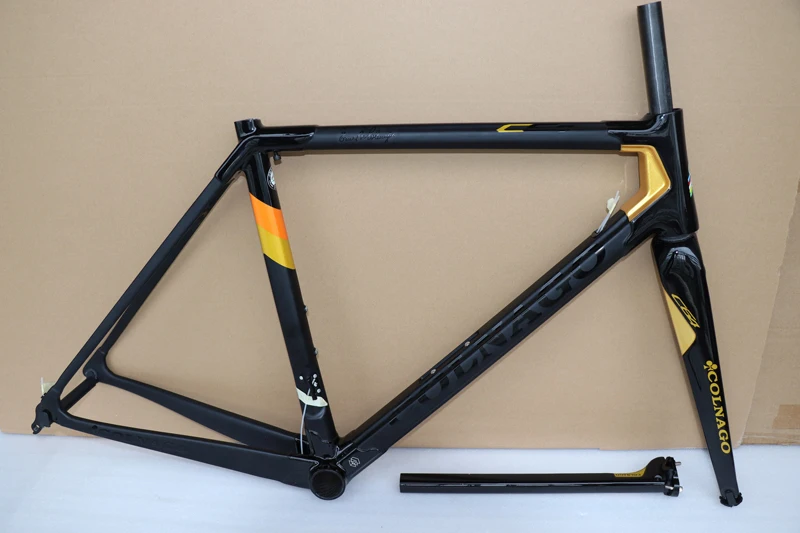 Discount black gold Carbon road frame Colnago C64 bicycle frame size 48 50 52 54 56cm BB386 frameset 1