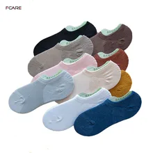 Fcare 20 шт. = 10 пар летние однотонные цвет тонкий срез бамбуковое волокно силиконовые скользкие Женские сетчатая лодка носки