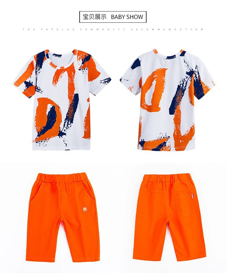 New Baby Boy Summer Clothes Set For Toddler Kids Clothing Cartoon Printed Short Sleeve T-shirt + Pants Boy Suit Sports Two-piece (9)