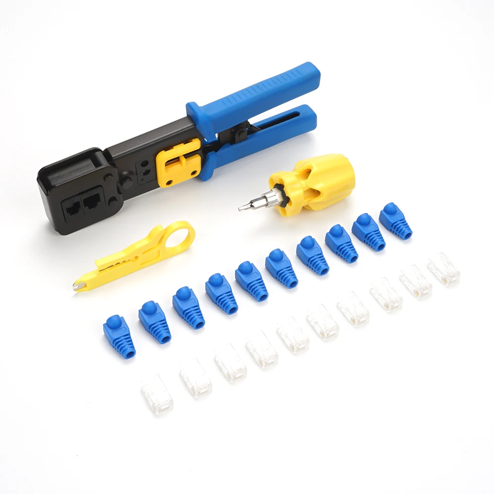 

Network Repair Tool Kit Ethernet Cable Crimping Tool Suitable For Stripping When Wall Plug Or Rack Module Is Installed 103 Pcs