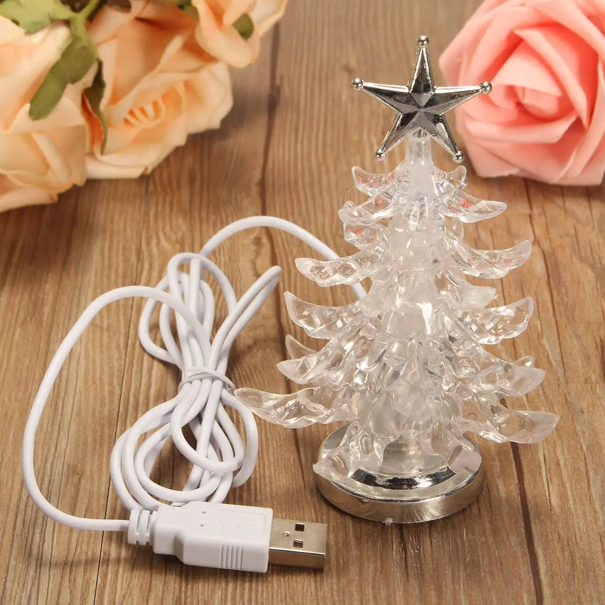 Newest Top Star USB Powered Lighted LED Christmas Tree Desk Top Light