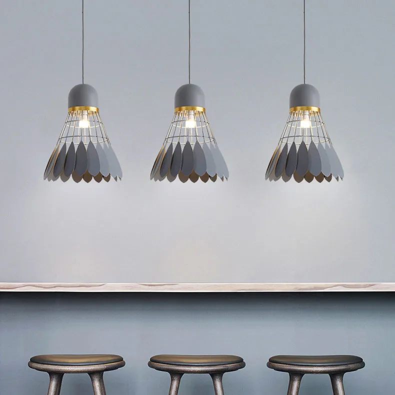 Nordic Badminton Pendant Light Fancy Hanging Feather Modern Decorative Pendant Lamp Bedroom Restaurant Pendant Light Indoor Lighting (7)