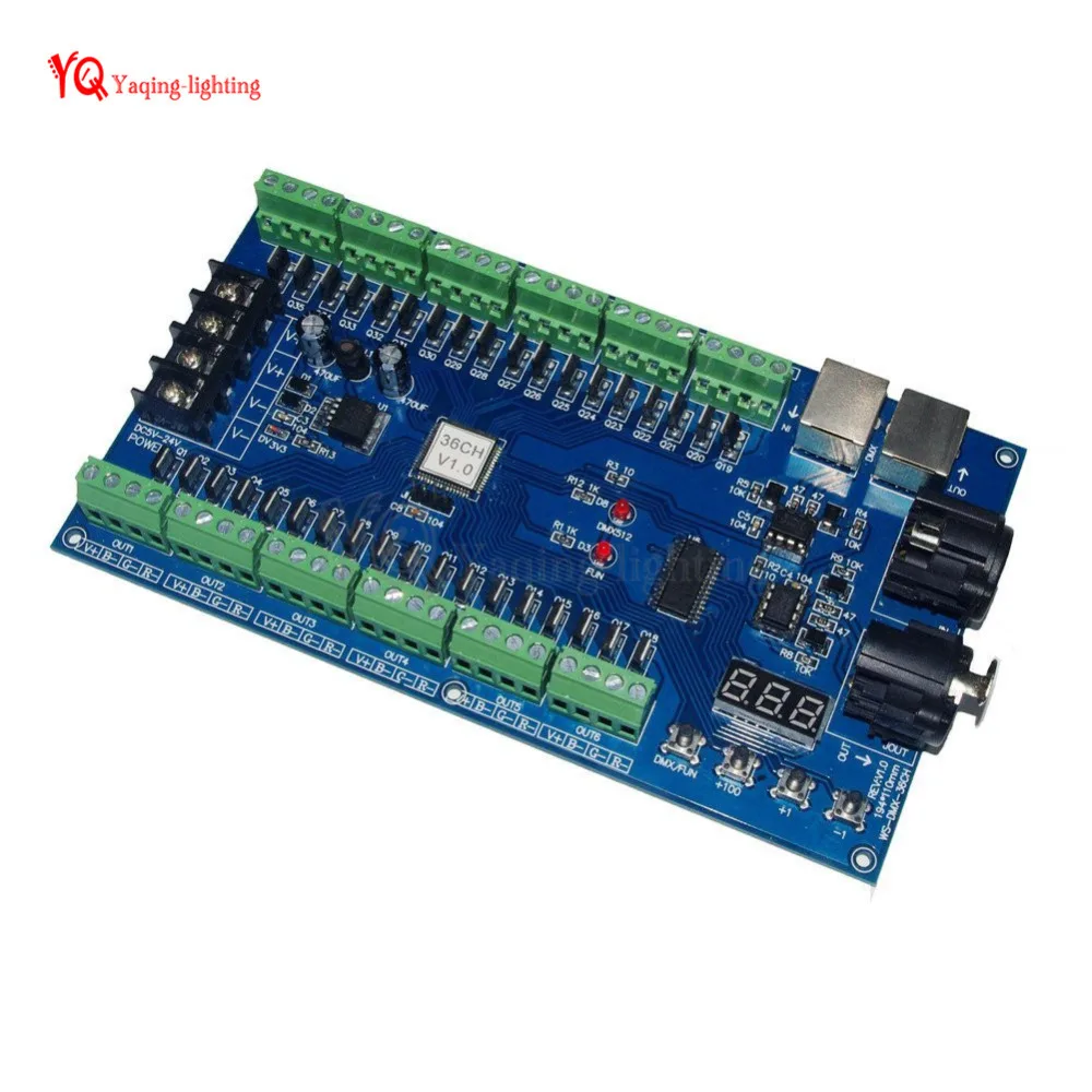 

36CH DMX512 dimmer Controller,36 channel DMX decoder 13group RGB output,36CH HV LED Driver,MAX 3A XRL 3pin controller LED strip