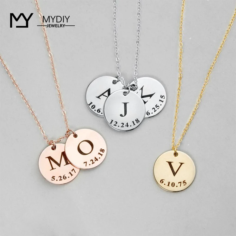 Charms for Jewelry Bracelet Personalized Bar Necklace Stainless Steel Jewelr Making Customized Nameplate Mom Gift Choker