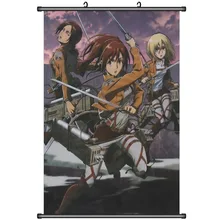 Anime ataque en Titán Annie Leonheart y Mikasa Ackerman y Arlart y Historia y Eren y Levi casa decoración póster enrollable de pared imagen