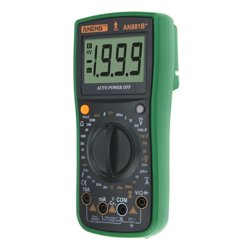 

Professional AN881B Digital Multimeter Supports NCV AC DC Auto Meter Tester Temprature Tester Instruments with 16 in 1 Test Line