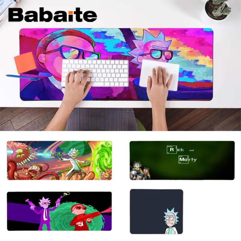 

Babaite Boy Gift Pad Rick and Morty Keyboard Gaming MousePads Laptop Gaming Lockedge Mice Mousepad