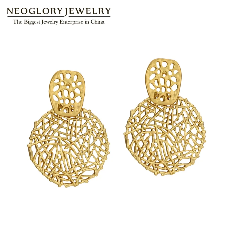 Neoglory модные матовые серьги золотого цвета для свадебной вечеринки женские