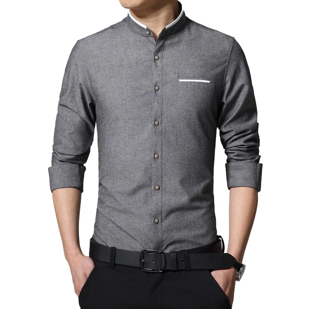 collarless shirt with tie
