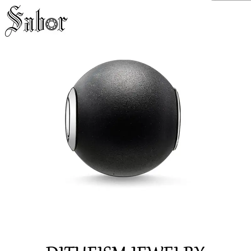 

female DIY Beads Black Charm New Fashion Silver Jewelry Punk Gift Women Men Girl Fit Bracelets Necklace Choker jewellery