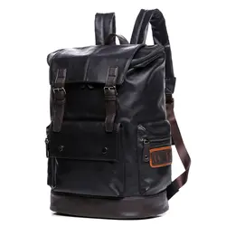 Водонепроницаемый большой Ёмкость кожаный рюкзак молодежи 14 15 дюймов ноутбук рюкзак Для мужчин Мода для отдыха и путешествий Школьные