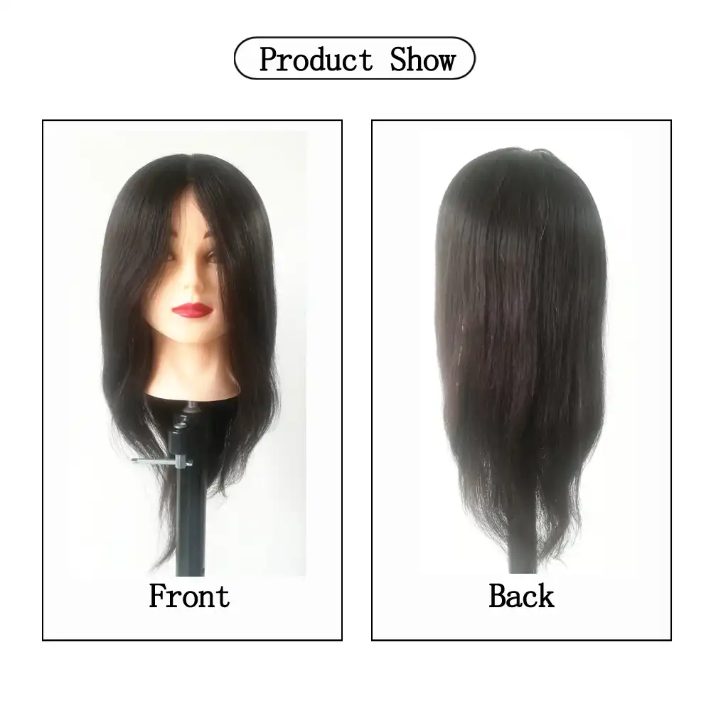 100 Human Hair Training Head Short Black Hair For Salon
