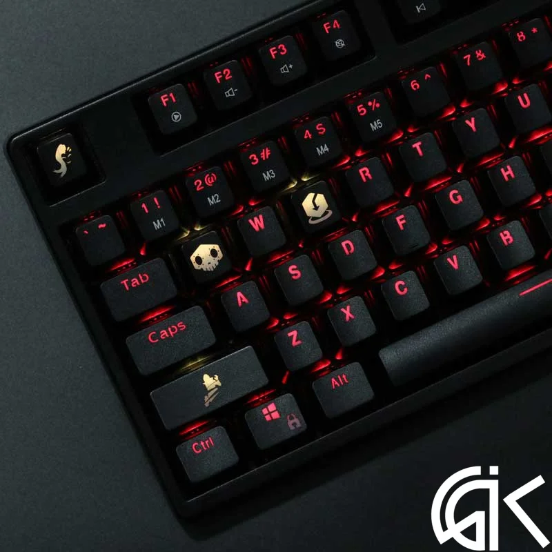 4 шт./компл. keysets подсветка OW ключ Шапки из АБС-пластика с гравировкой клавиши блеск-через для патруля gamer механическая клавиатура ANSI черный