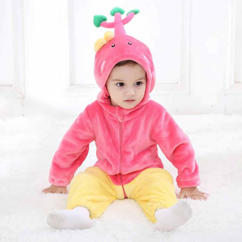 

Baby Plant Pink Tree Animal Kigurumi Pajamas Clothing Newborn Anime Infant Romper Onesie Cosplay Costume Outfit Hooded Jumpsuit