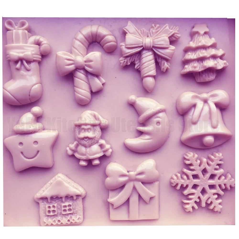 DIY рождественские елки формы для торта Снежинка помадка Шоколадные силиконовые формы для приготовления конфет формы и инструменты для выпечки SGS сертифицированные T1050
