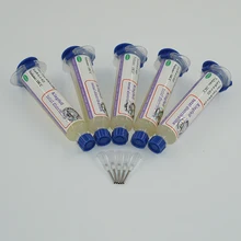 Flux Paste 5PCS KINGBO RMA-218 10cc + Needle holder BGA flux paste for BGA solder station Soldering Tin Cream