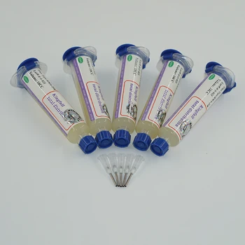 Flux Paste 5PCS RMA-218 10cc + Needle holder BGA flux paste for BGA solder station Soldering Tin Cream 1pc 50g tin paste lead soldering aid accessories solder paste soldering fulx for bga rework