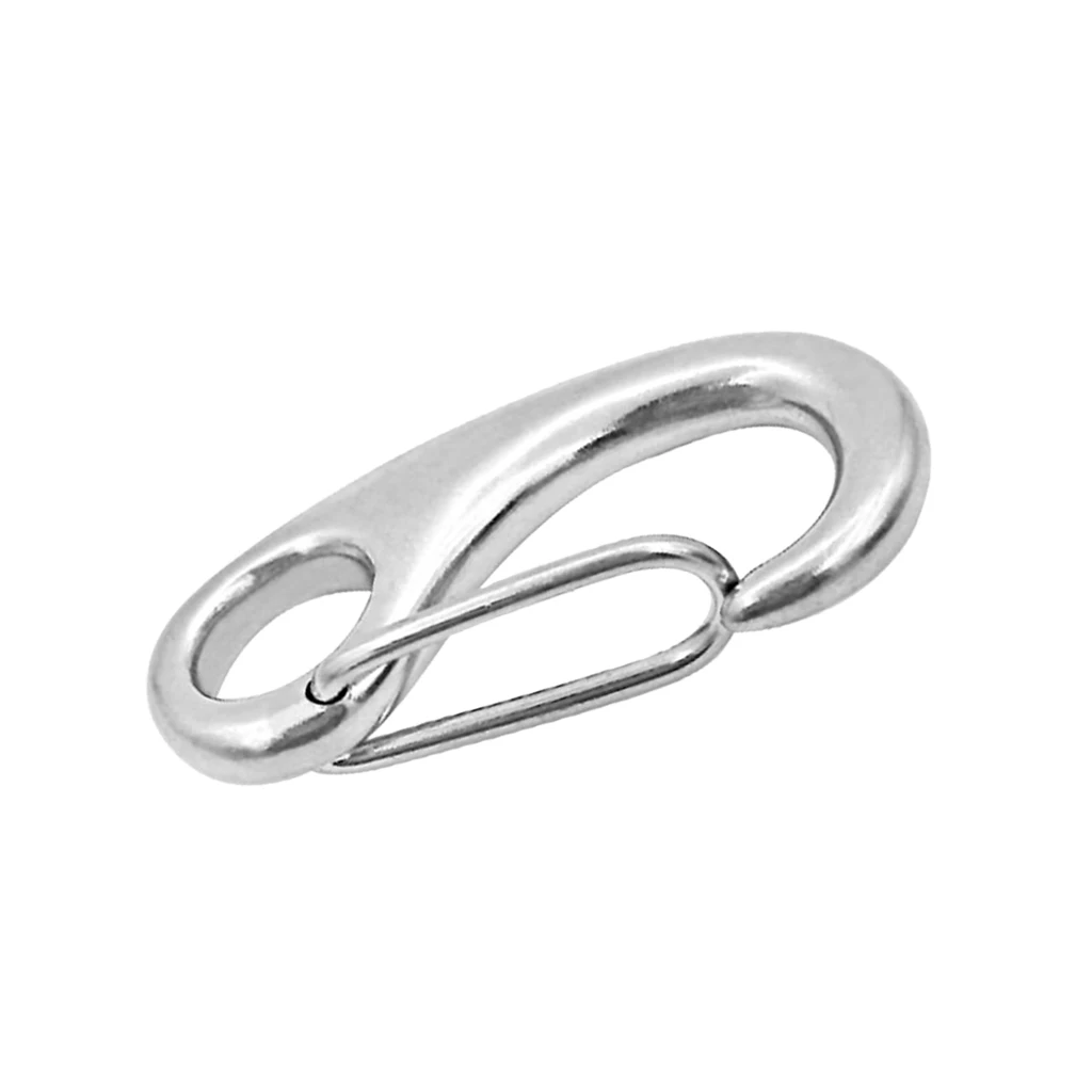 MagiDeal Brand New Silver Heavy Duty Stainless Steel 316 Spring Snap Hook Clip Keychain Stainless Steel Spring Clip