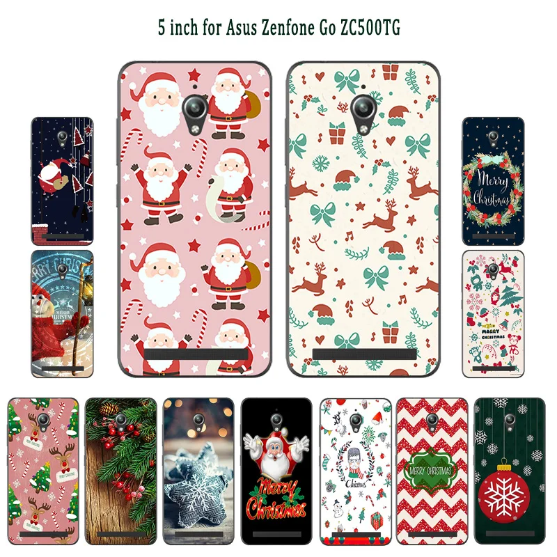 Защитный Мягкий чехол из ТПУ на Рождество для ASUS Zenfone GO ZC500TG 5 0 дюймов телефона с