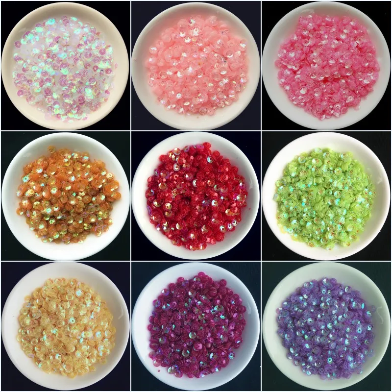 

6000Pcs/Lot 4mm Transparent Cup Round Loose sequins Paillettes sewing on Cloth, Wedding craft, Women Garments Accessories