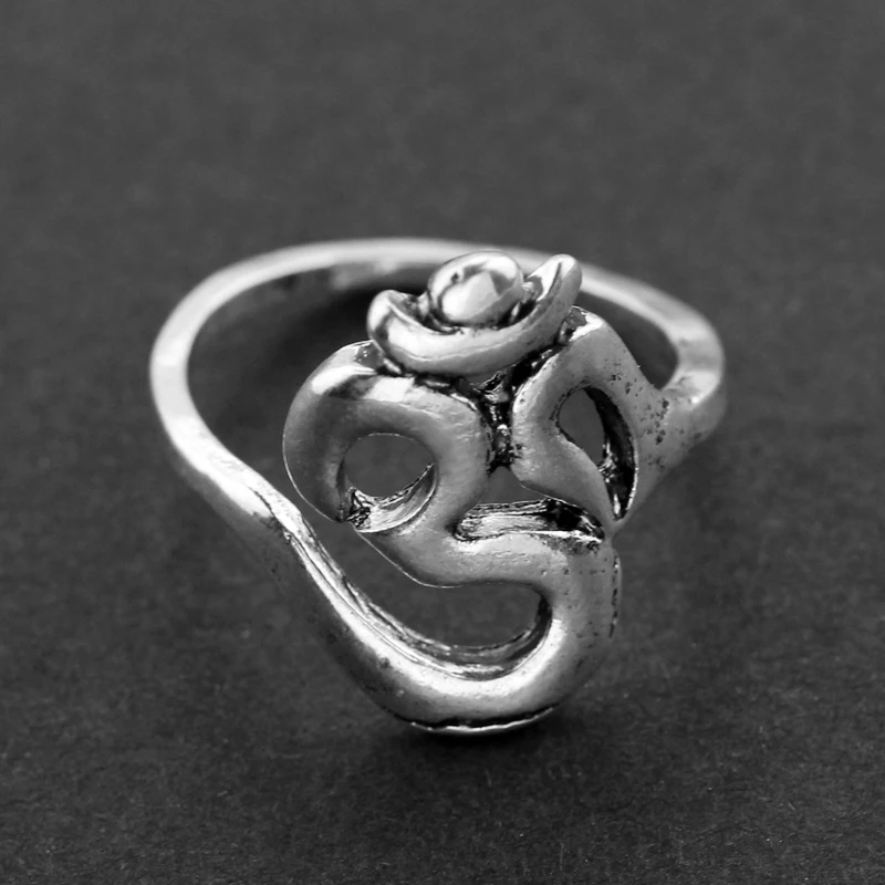 

New Hindoo Jewelry OHM Hindu Buddhist AUM OM Ring Hinduism Yoga India Outdoor Sport Women/Men Ring Religious Symbol Jewelry