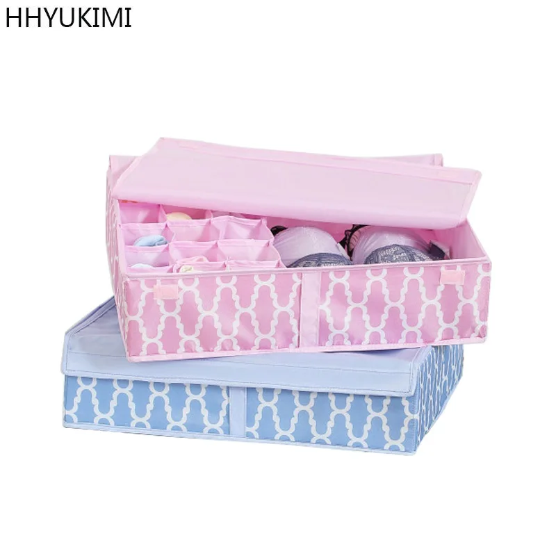 HHYUKIMI للطي حالة أكسفورد القماش الملابس الداخلية تخزين مربع حمالة الصدر الجوارب المنظم درج مقسم مربع غطاء الملابس تخزين المنزل HHYUKIMI للطي حالة أكسفورد القماش الملابس الداخلية تخزين مربع حمالة الصدر الجوارب المنظم درج مقسم مربع غطاء الملابس تخزين المنزل