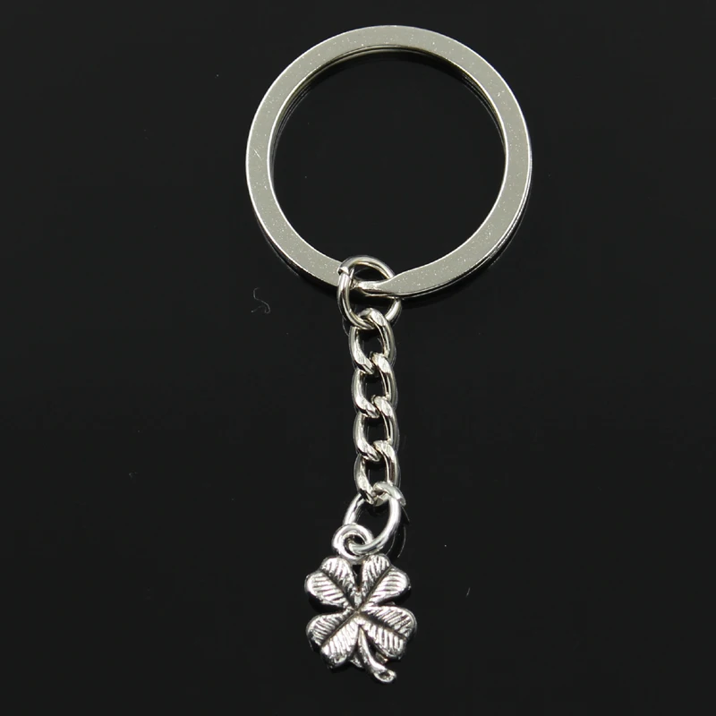 New Fashion Keychain 17x11mm Lucky Irish Four Leaf Clover Pendants DIY Men Jewelry Car Key Chain Ring Holder Souvenir For Gift | Украшения