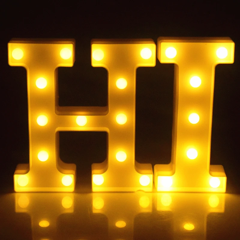 

Luminous Led Letter Night Light Creative 26 English Alphabet 0-9 Number Battery Lamp Romantic Wedding Party Christmas Decoration