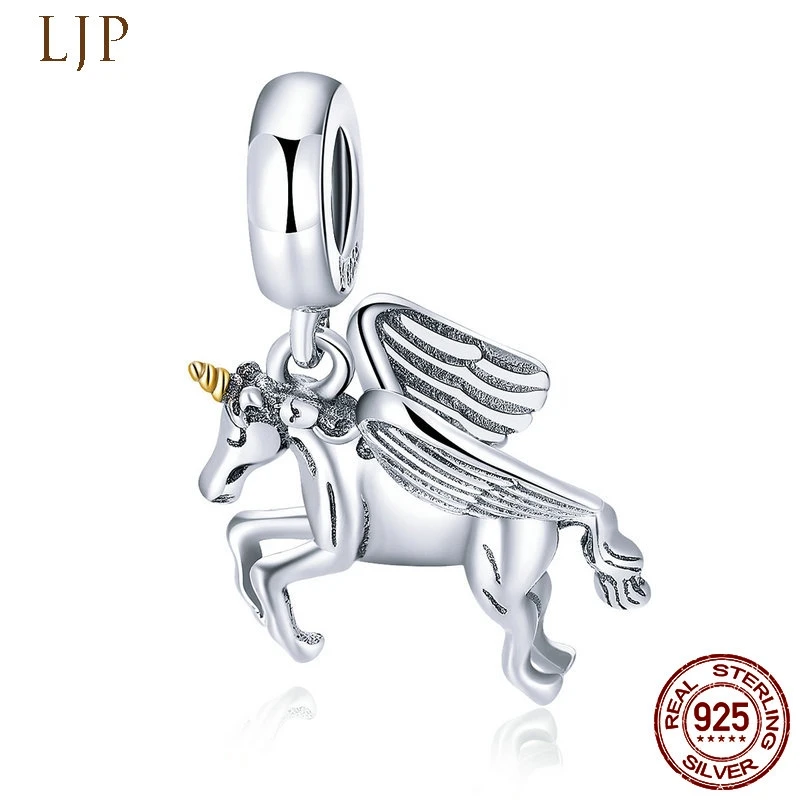 

MYBEBOA Summer Style 925 Sterling Silver Pursue the Dream Unicorn Fit Original Pandora Bracelet Charms Jewelry