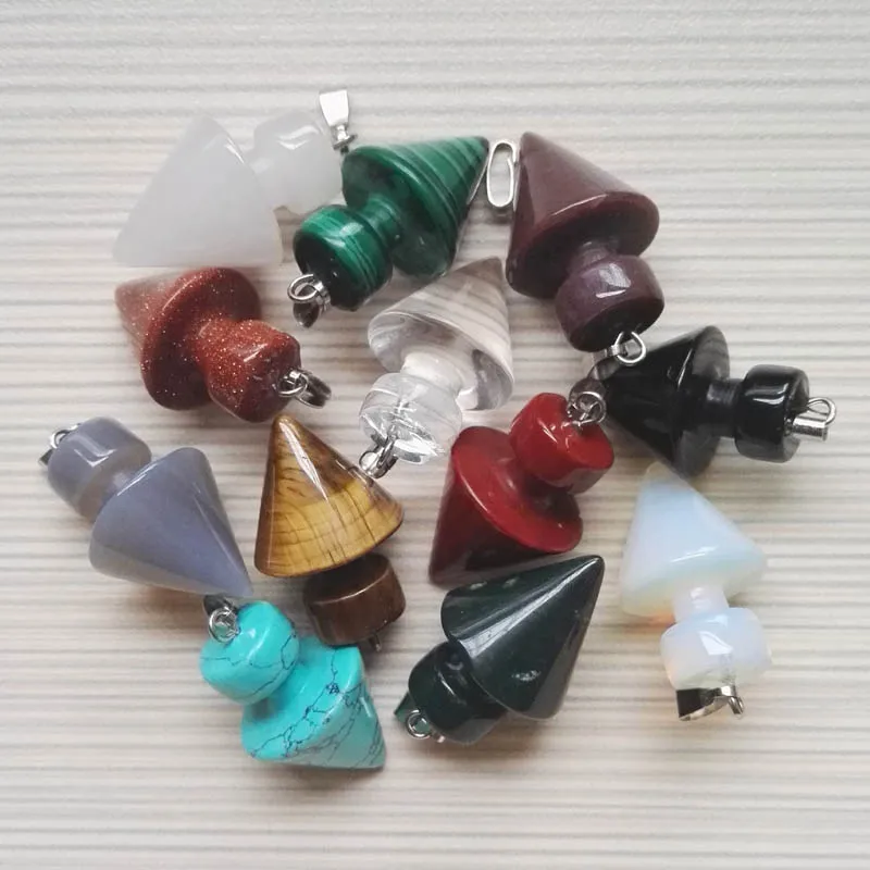 

Gyro natural stone pendulum Pendants Mixed Fashion Jewelry Stone charms pendant for jewelry making 12pcs/lot free shipping