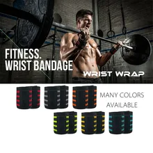 Пара наручных повязок профессиональный класс с петлями для большого пальца поддержка запястья подтяжки полоса эластичность Тяжелая атлетика 24"