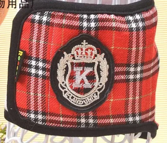 

Free shipping red plaid crown classic Scotland Pets physiological pants male dog manners pet dog panties diapers 10pcs/lot