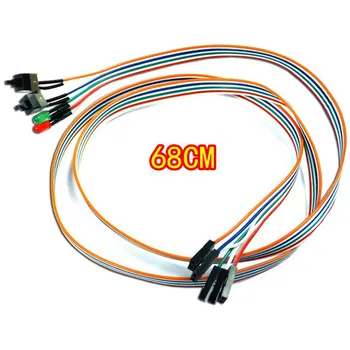

68CM ATX PC Compute Power Cable 2 Switch On/Off/Reset with LED Light Works with most desktop computer#YL