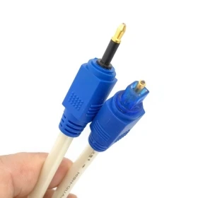 

100pcs/lot 3ft 1m Digital Optical Audio TosLink to 3.5mm Mini tolink Cable Gold connector and Transparent Cable,Free shipping