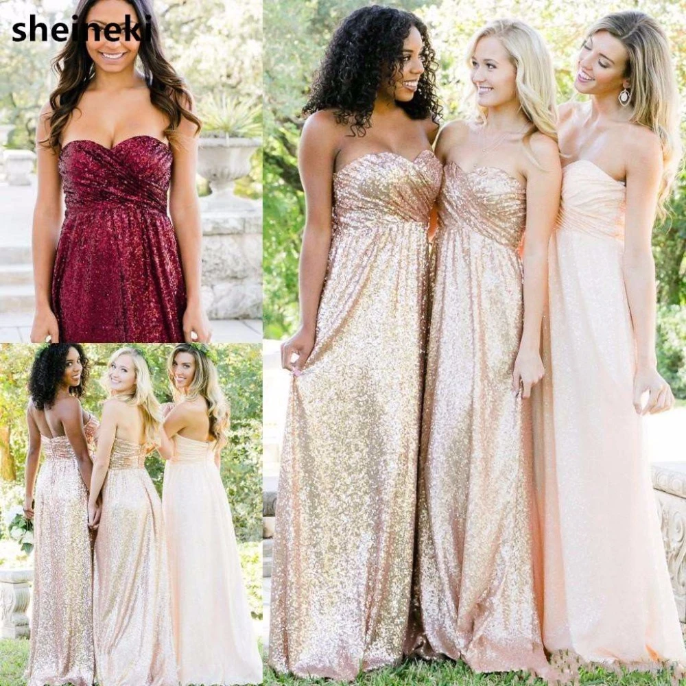 burgundy gold bridesmaid dresses