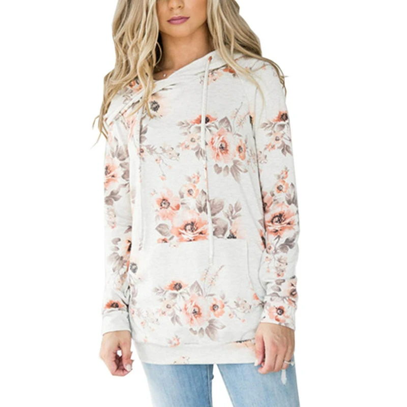 

New Autumn Fashion Women Print Hooded Casual Hoodies Sweatshirt Long Sleeve Loose Women Hoodies Pullovers