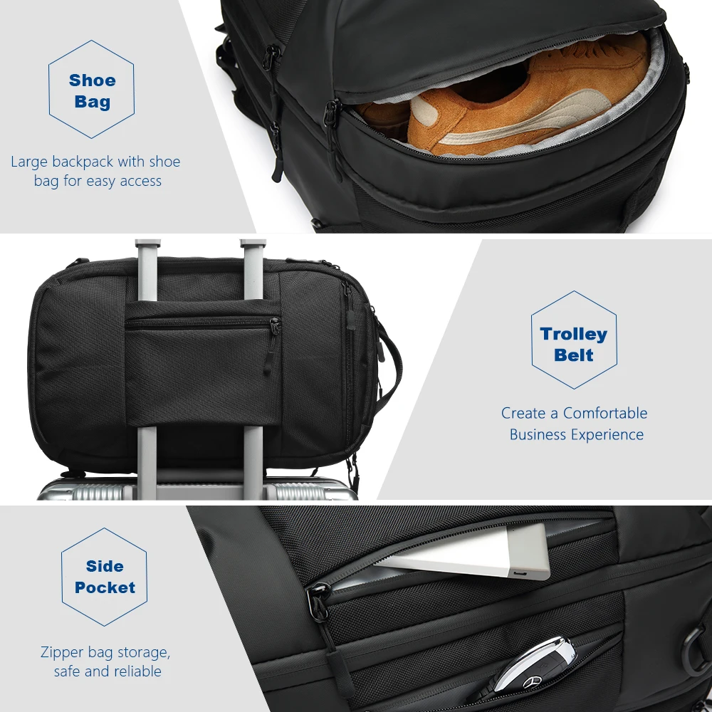 OZUKO Многофункциональный Для мужчин рюкзак 15,6 дюймовый ноутбук сумка мужской Водонепроницаемый большой Ёмкос