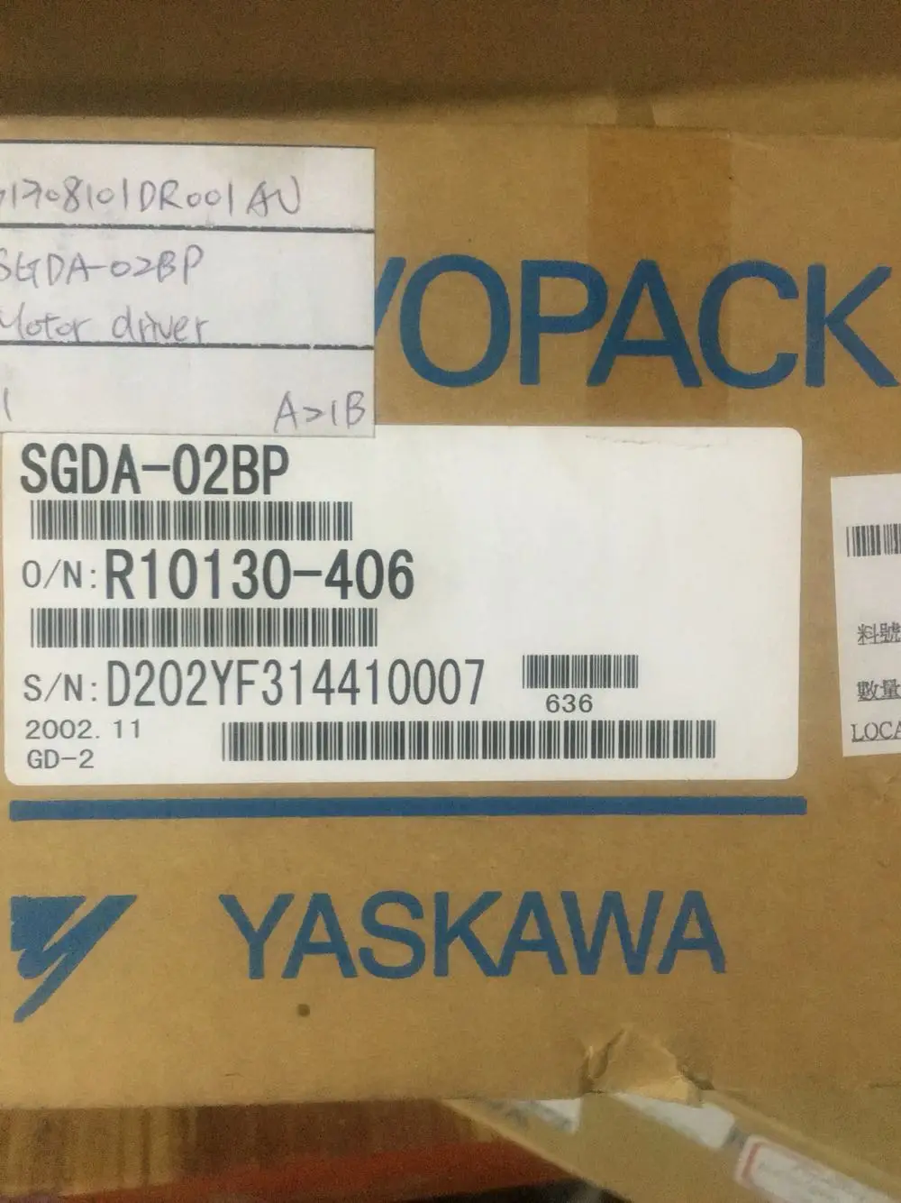 

Servo motor SGMPH-01AAA21 , Used one , 90% appearance new , 3 months warranty , fastly shipping