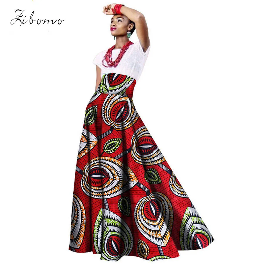 

new african skirt for women 100% cotton wax fabric printing African clothing high waist ankara dashiki girl lady skirt