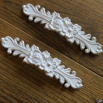 

5PCS 128MM Modern Zinc alloy Furniture Door Knobs Cabinet Drawer Wardrobe Pull Handle Shoebox Door pulls Ivory White